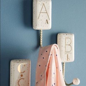 Anthro Gilded Shapes Monogram Hook